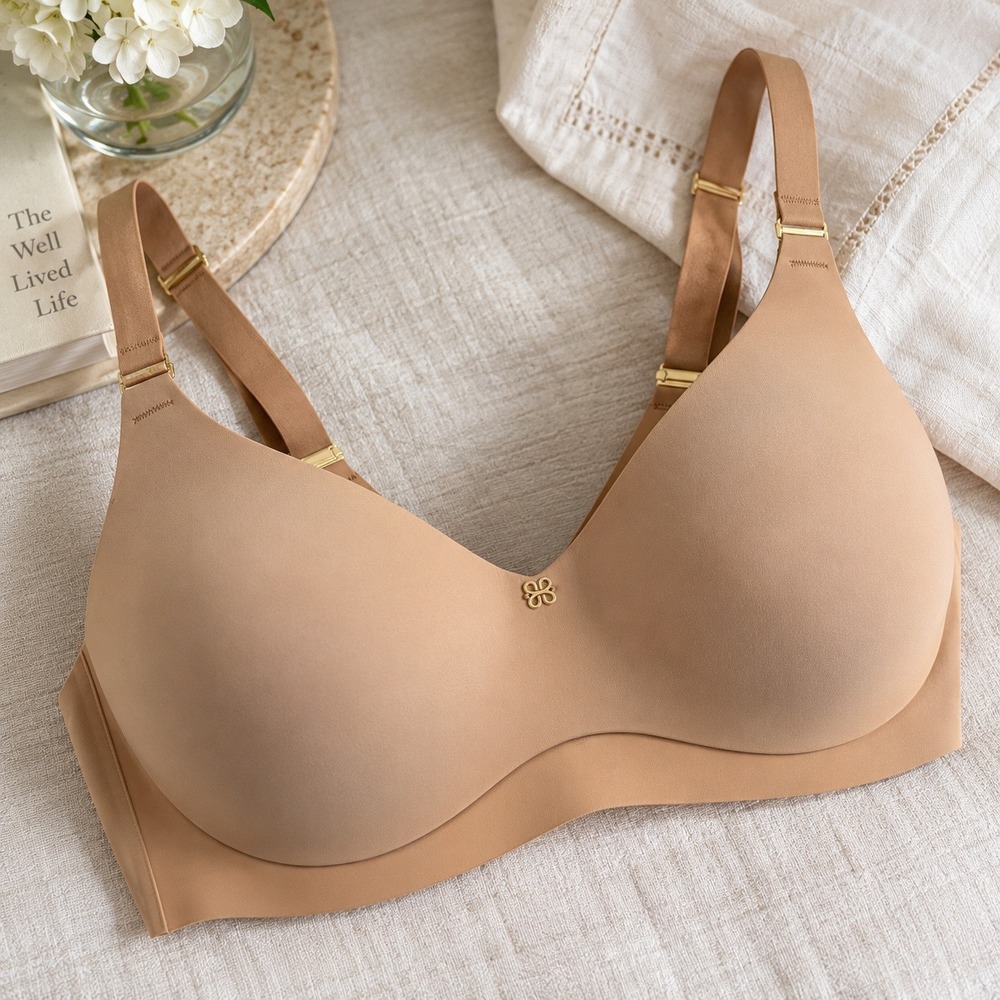 Honeylove CloudEmbrace Wireless T-Shirt Bra Convertible Sand 34DDD(F)